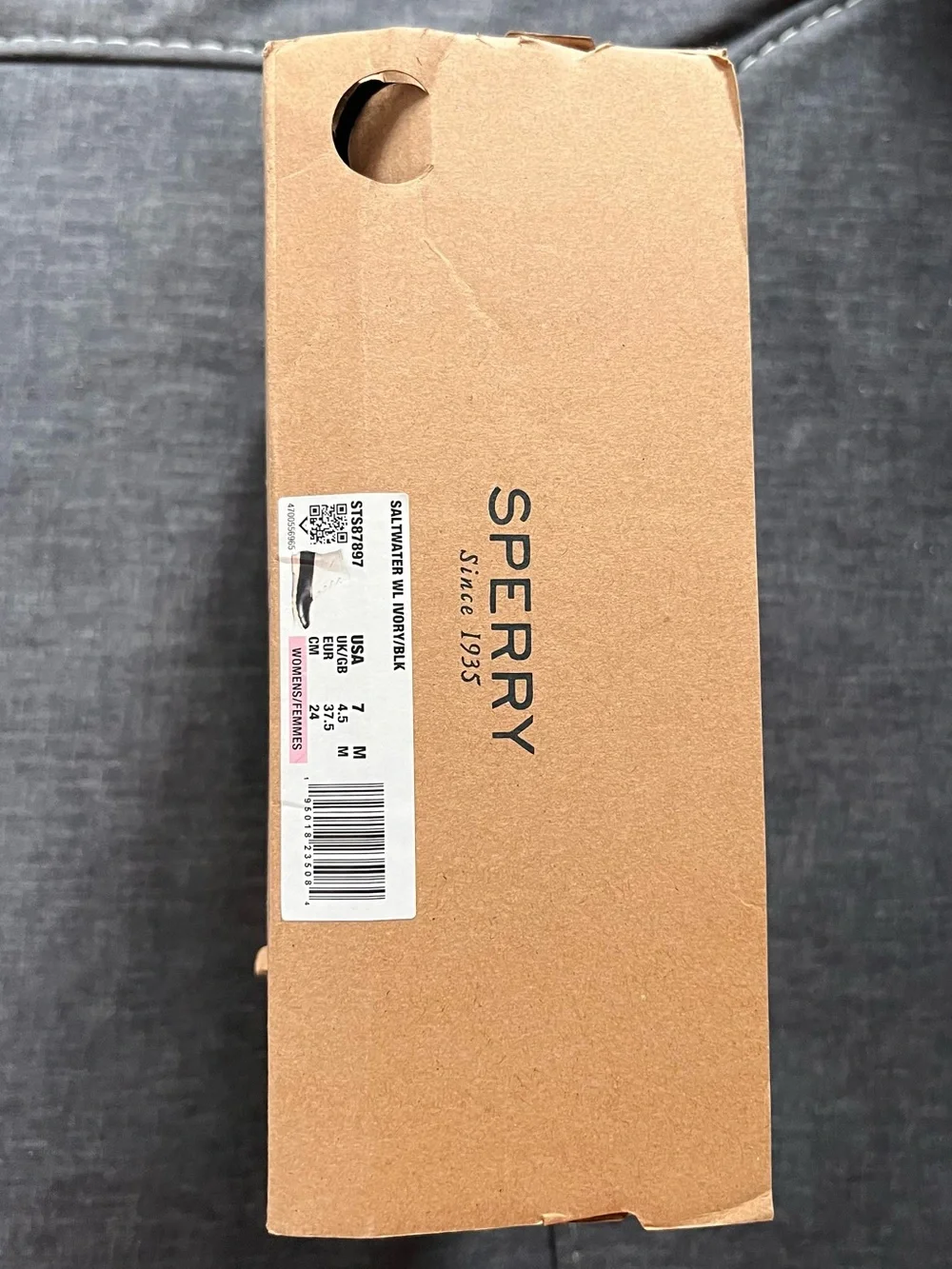 Sperry Two-Tone Lace-Up Waterproof Fur Lined Duck Boots - White & Black, Size 7